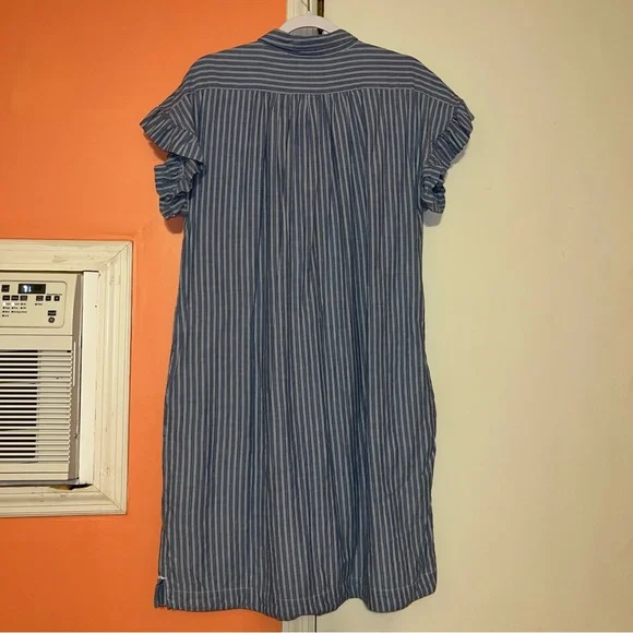 Isabella Sinclair Anthropologie Piper Blue Striped Shirt Dress - Picture 14 of 15